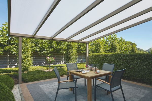 Pergola with fixed roof