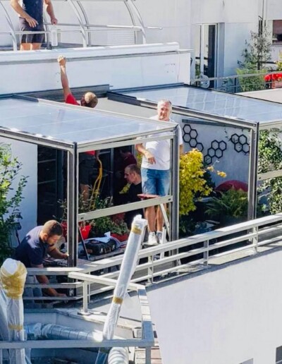 Réalisation d'une véranda sur une terrasse