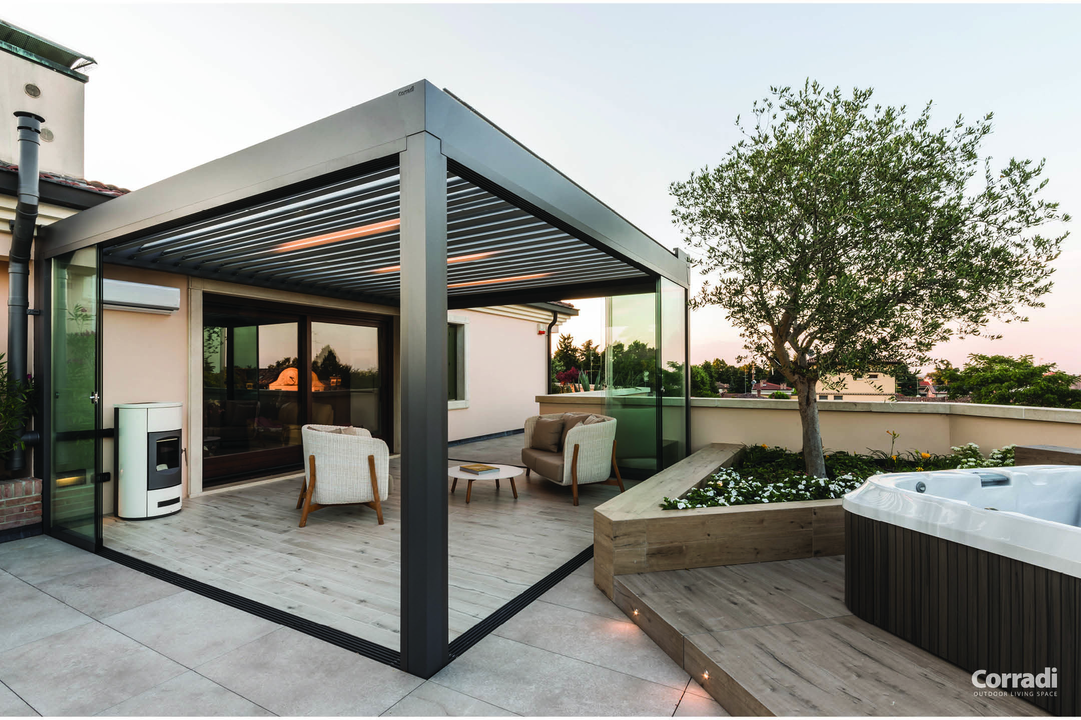 trendy outdoor pergola