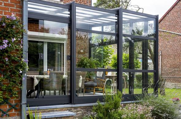 veranda retractable pour une nouvelle pice d'une maison Verandair