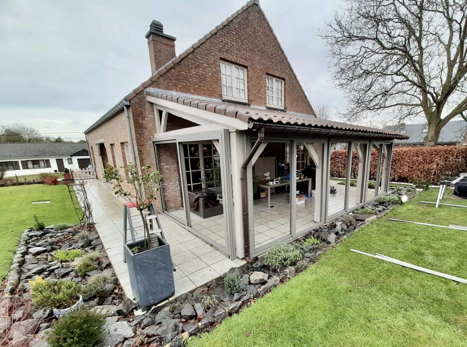 Tiled veranda roof  