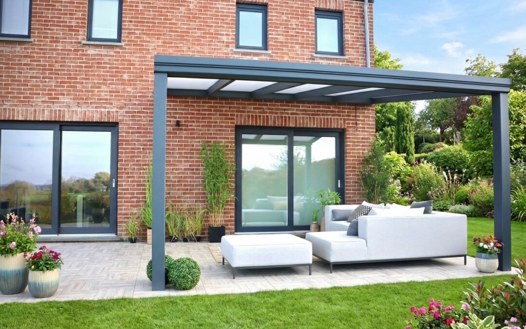 Pergola adossée à toiture fixe en Belgique